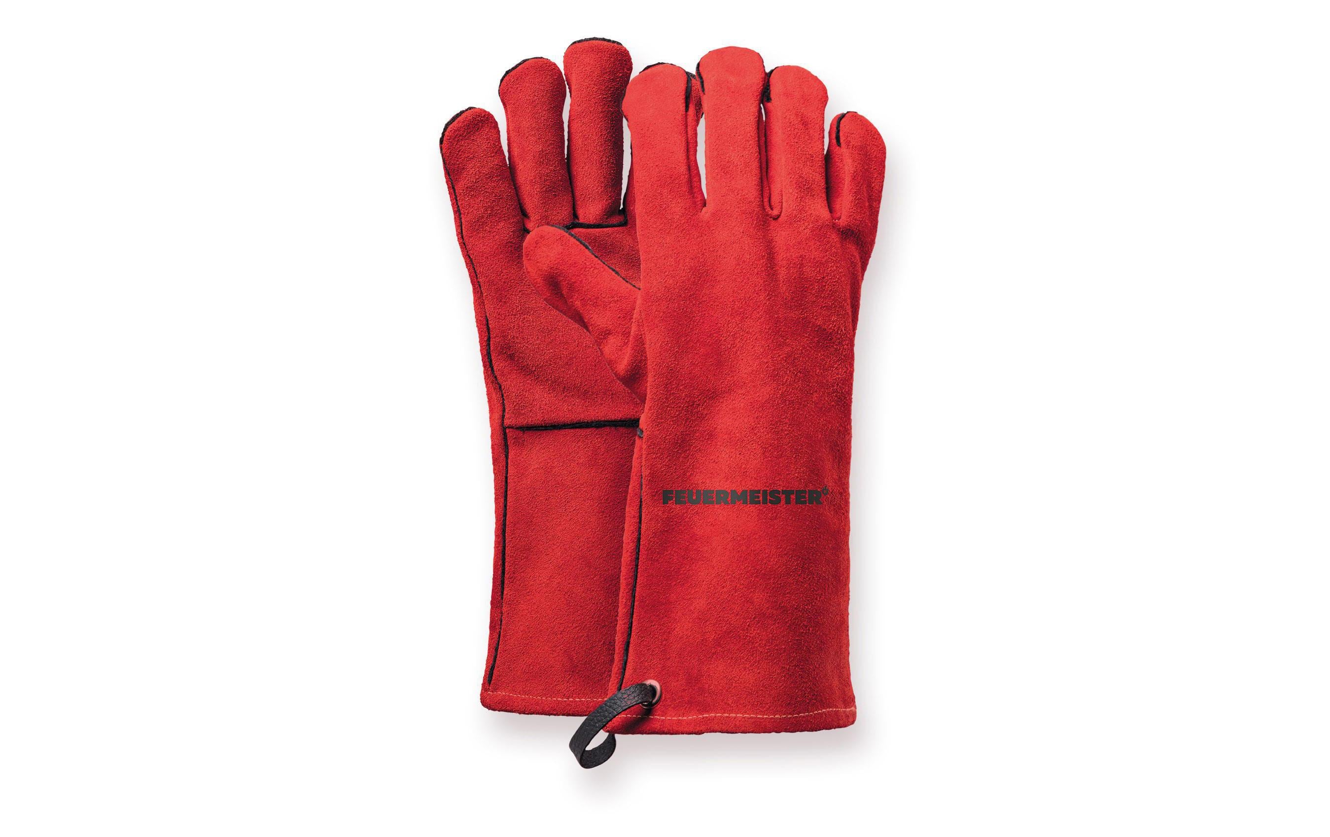 Feuermeister Lederhandschuhe Spaltleder Rot Größe 12 Grills & Feuerstellen Feuermeister
