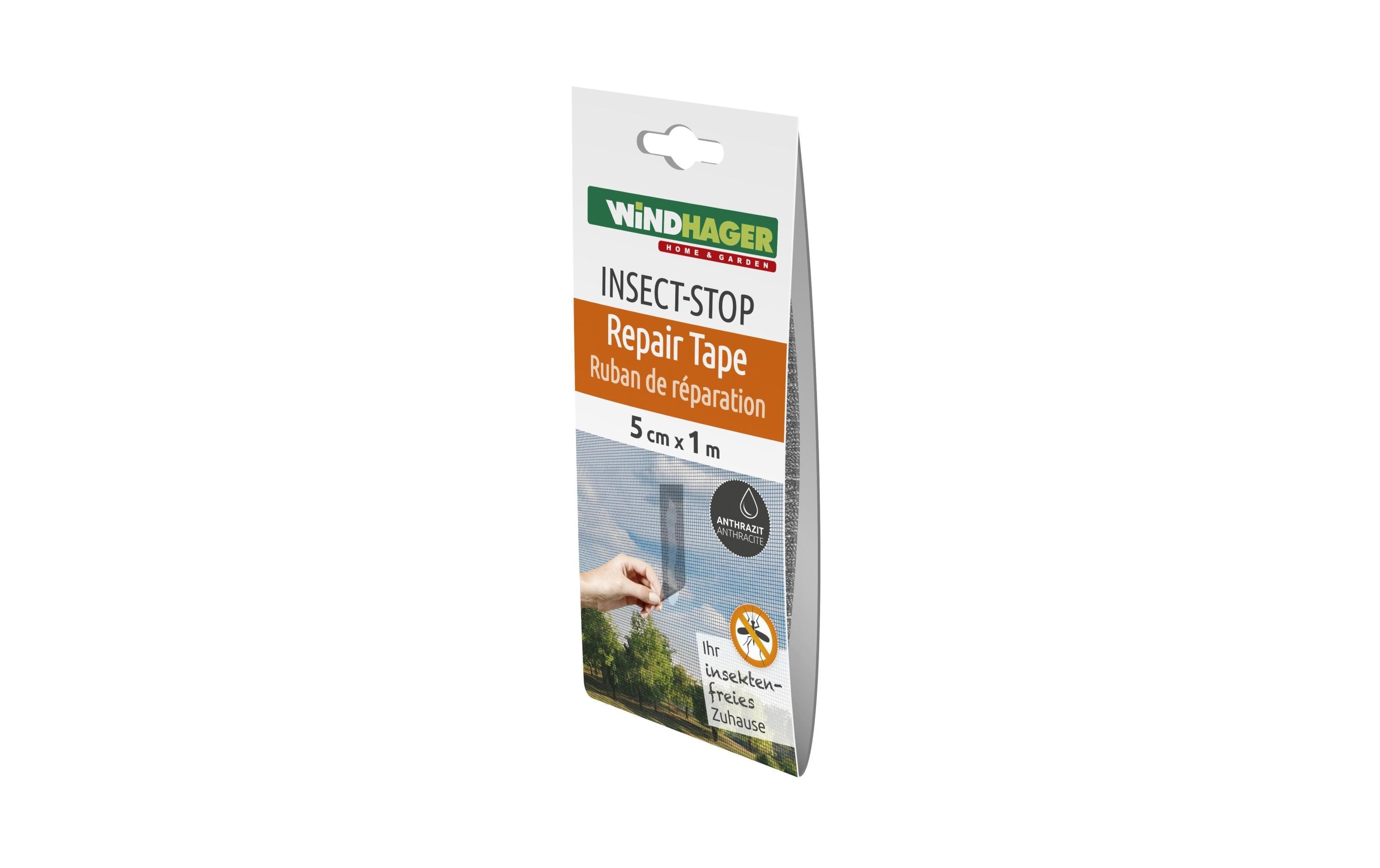 Windhager Fliegengitter Reparaturband Fiberglasgitter Anthrazit 5x100 cm Garteneinrichtung Windhager