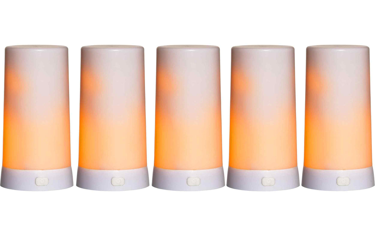 Star Trading LED-Kerzen Set Candle Diner Ø6.8 x 13 cm, Weiss, 5 Stk
